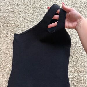 Express Black One-Shoulder Tank Top